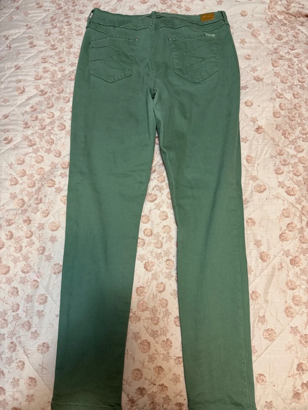 Seven7 Tummyless High Rise Skinny Jeans Sage Green Size 10